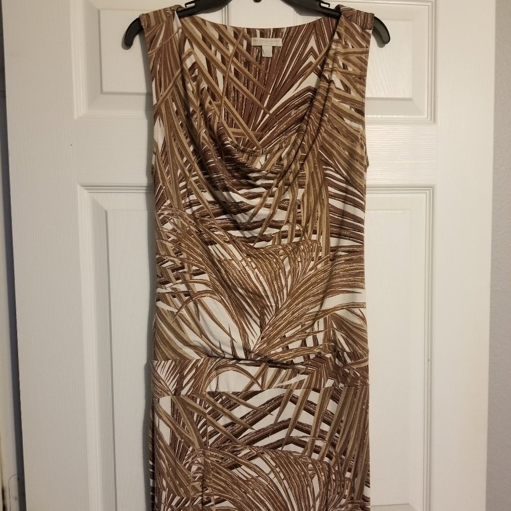 NY&Co Brown and White patterned dress